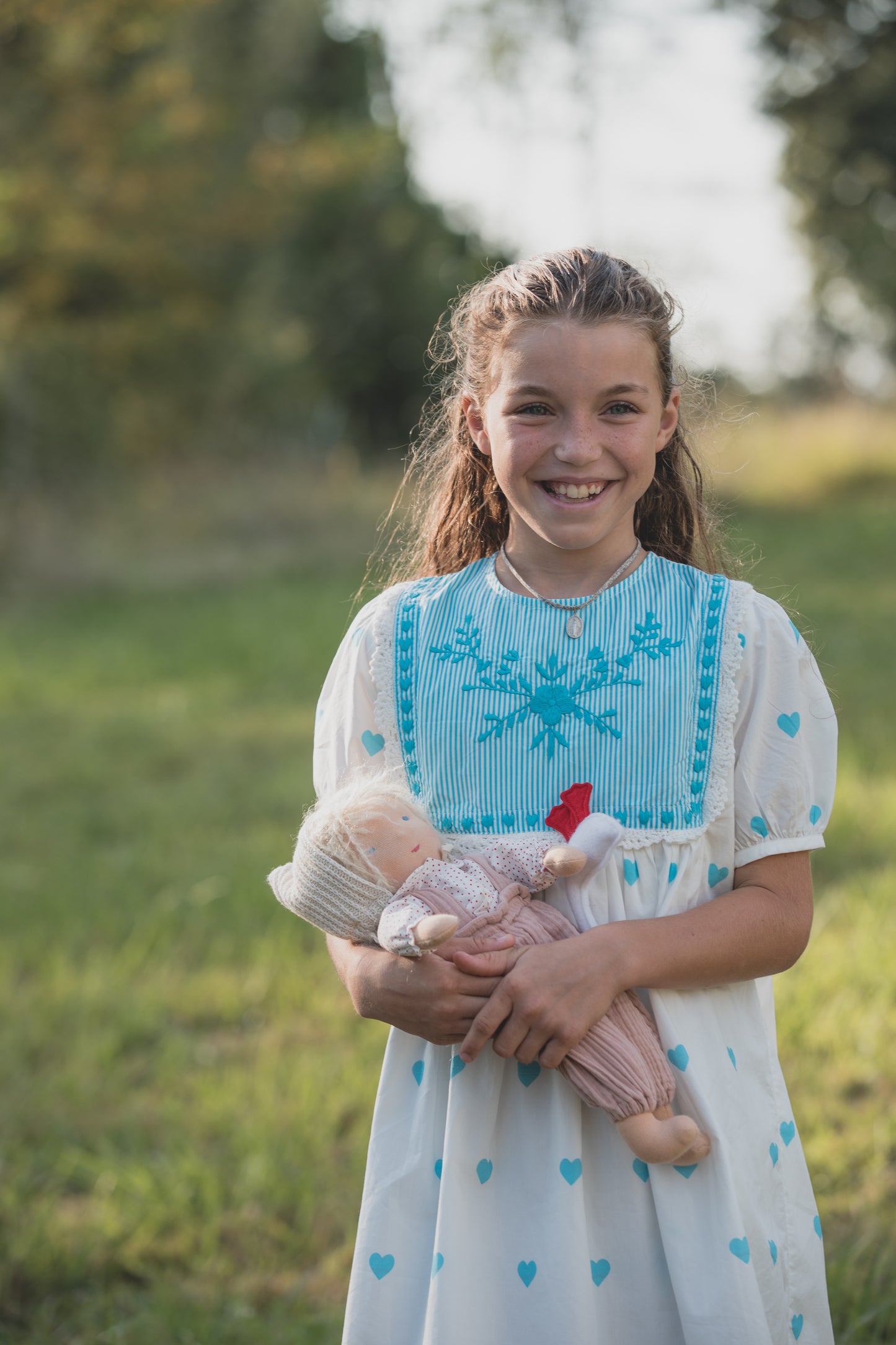 Robe Magdalena cœurs bleus