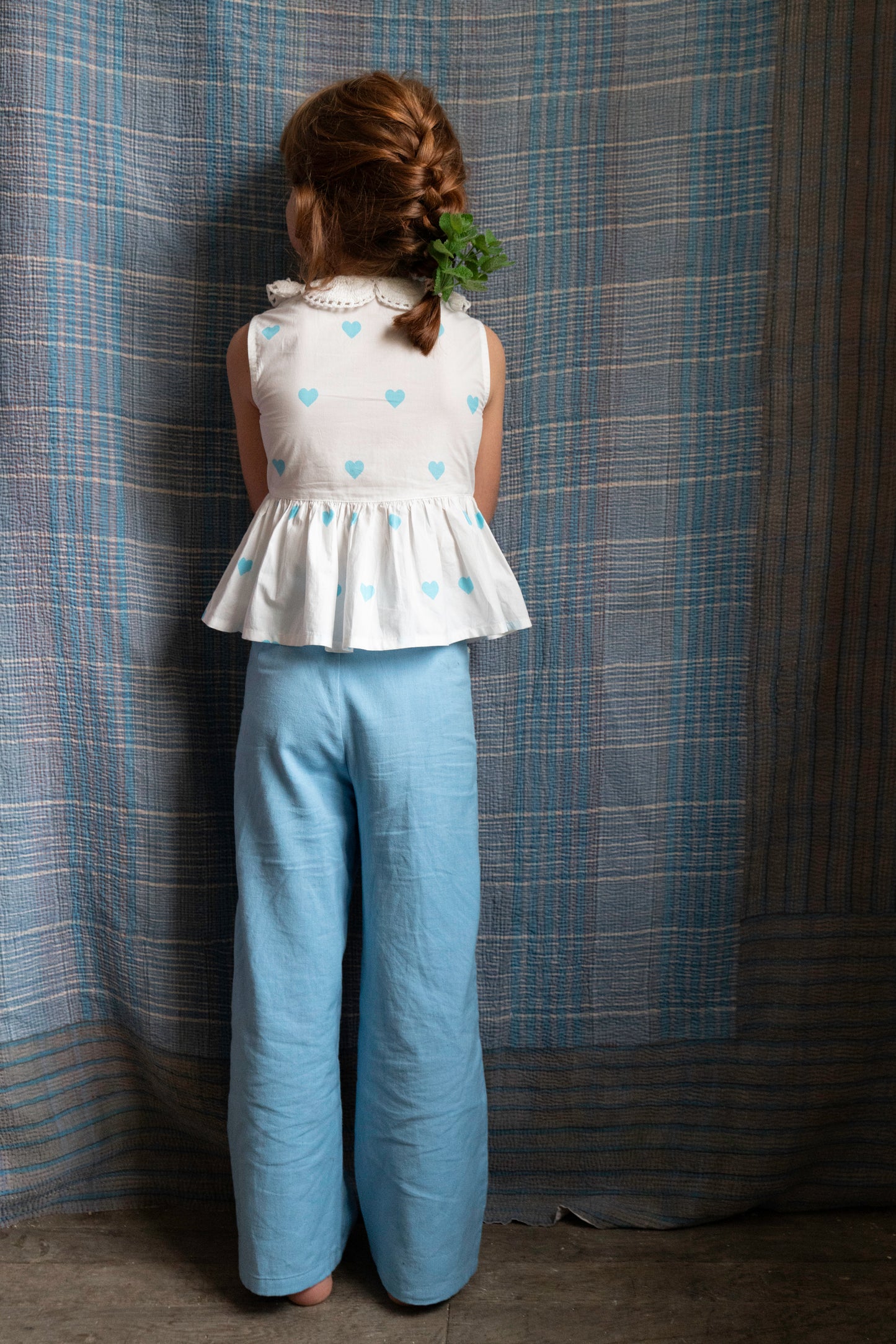 Pantalon polka bleu