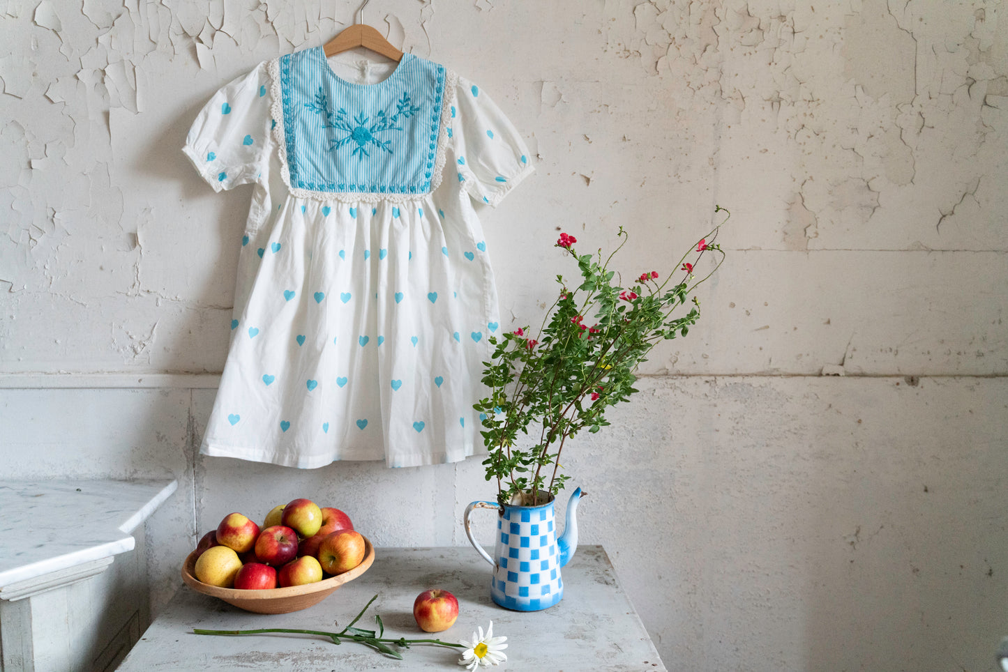 Robe Magdalena cœurs bleus