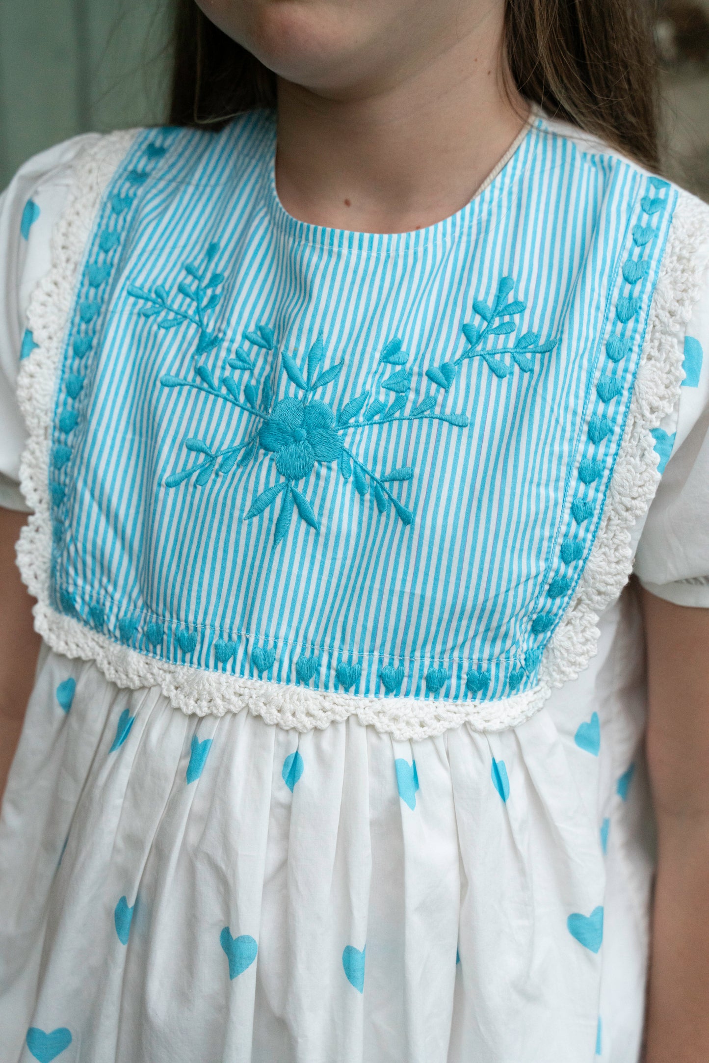 Robe Magdalena cœurs bleus