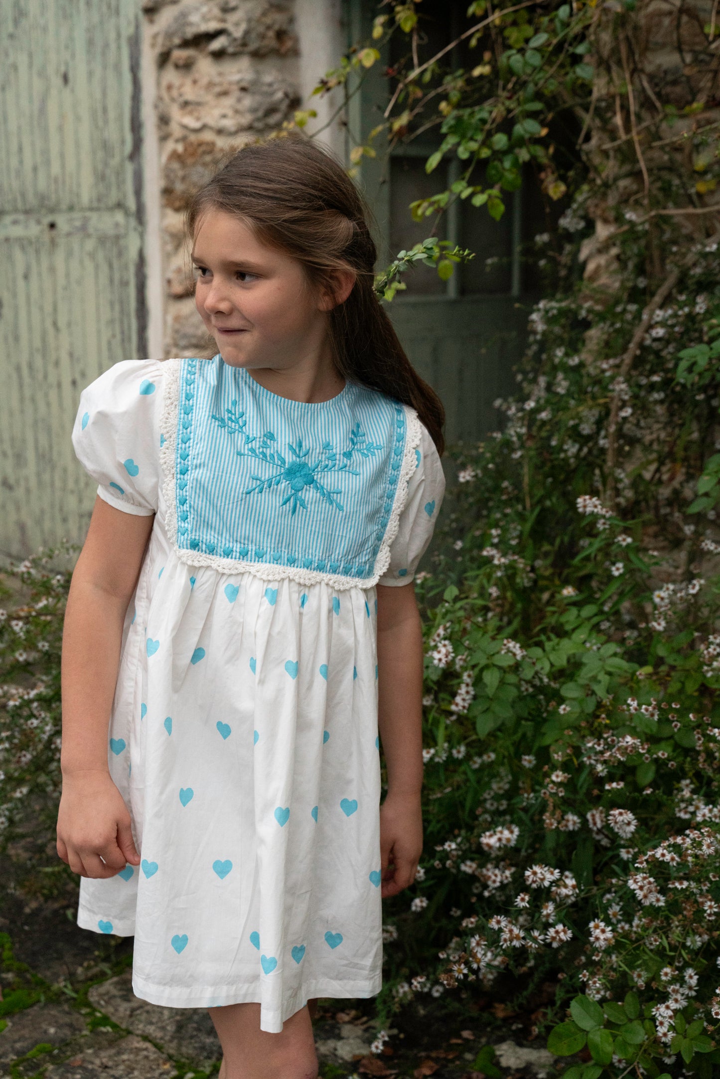 Robe Magdalena cœurs bleus