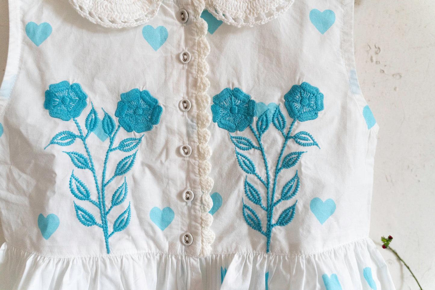 Haut Marguerite cœurs bleus